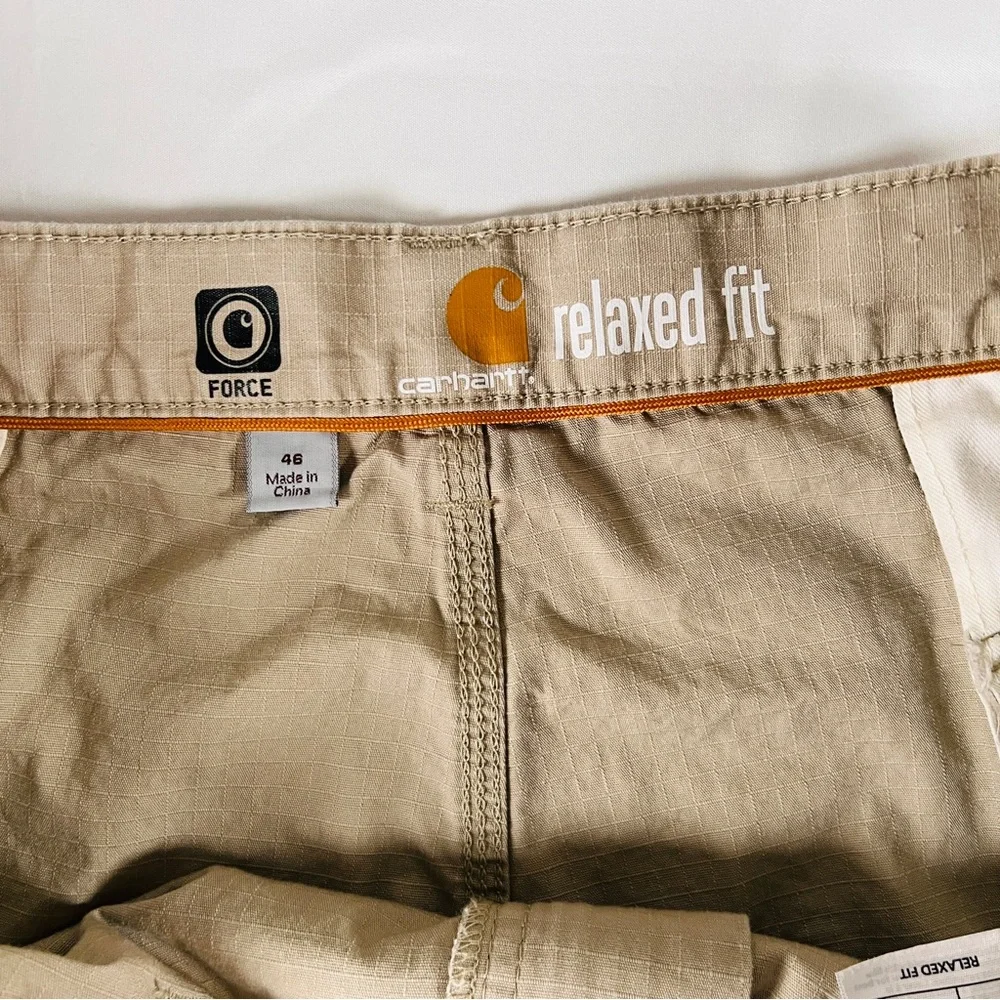 Carhartt Force Relaxed Fit Men's Beige Khaki Cargo Shorts Outdoor Workwear sz 46